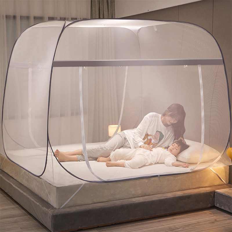 OMT 사각 원터치 모기장 텐트 바닥있는 침대 2인용 더블 퀸 OMN-OT150