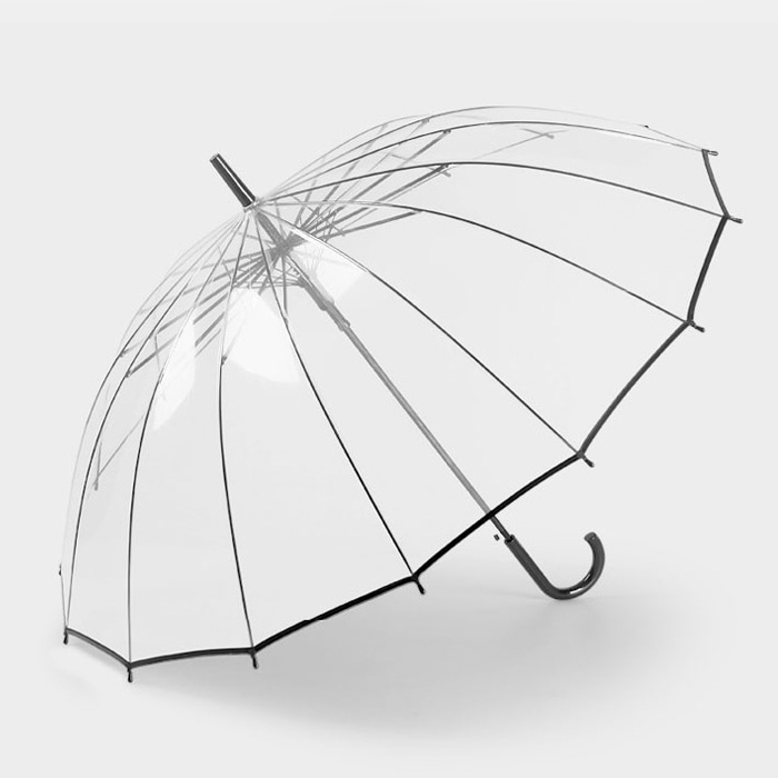 자동 투명 우산 튼튼한 16골 방풍 장우산 OUB-TRS16K